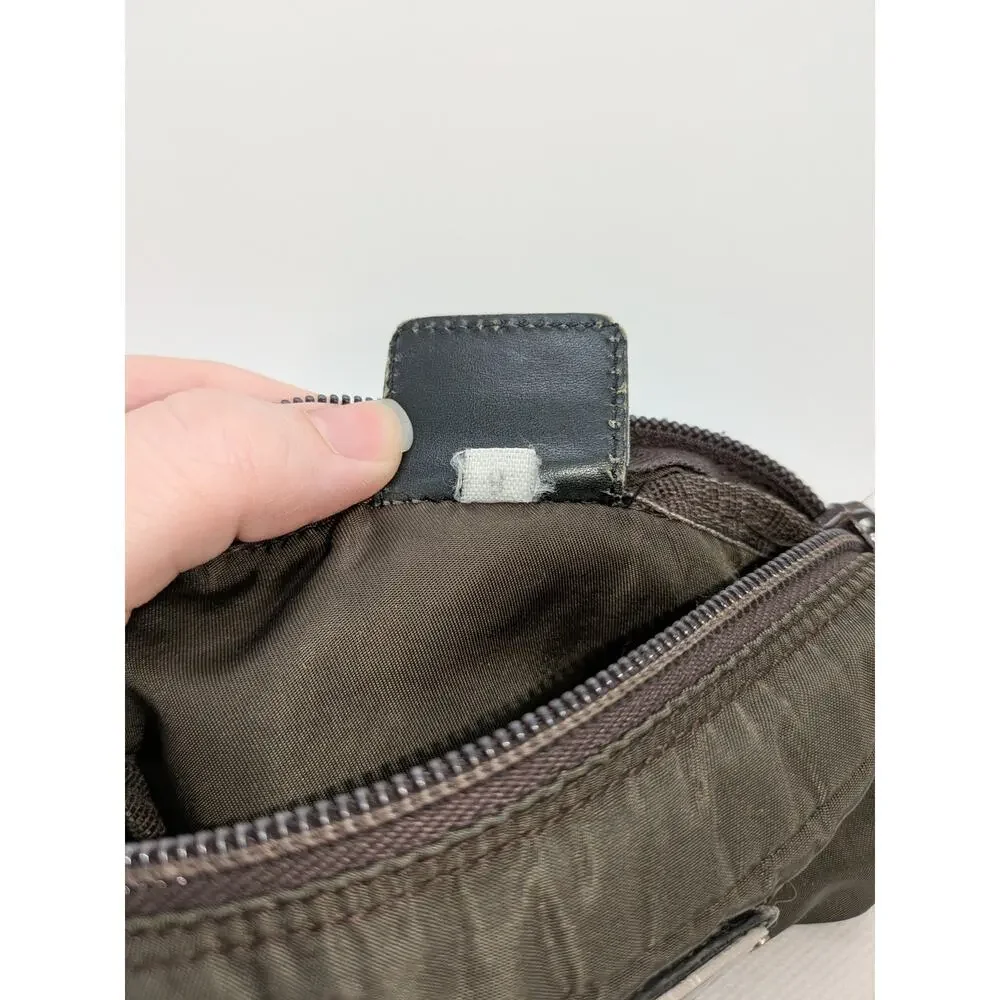PRADA Pouch Tessuto Green Nylon Khaki Authentic Zip Bag